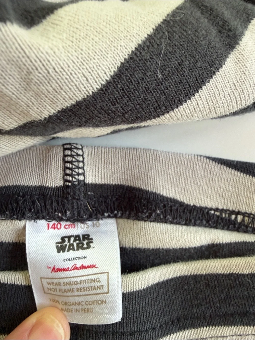 Black & Gray Striped Kids Darth Vader  Pajama Set